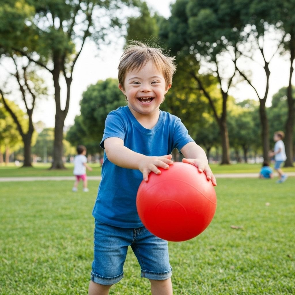 Happy child with Down syndrome